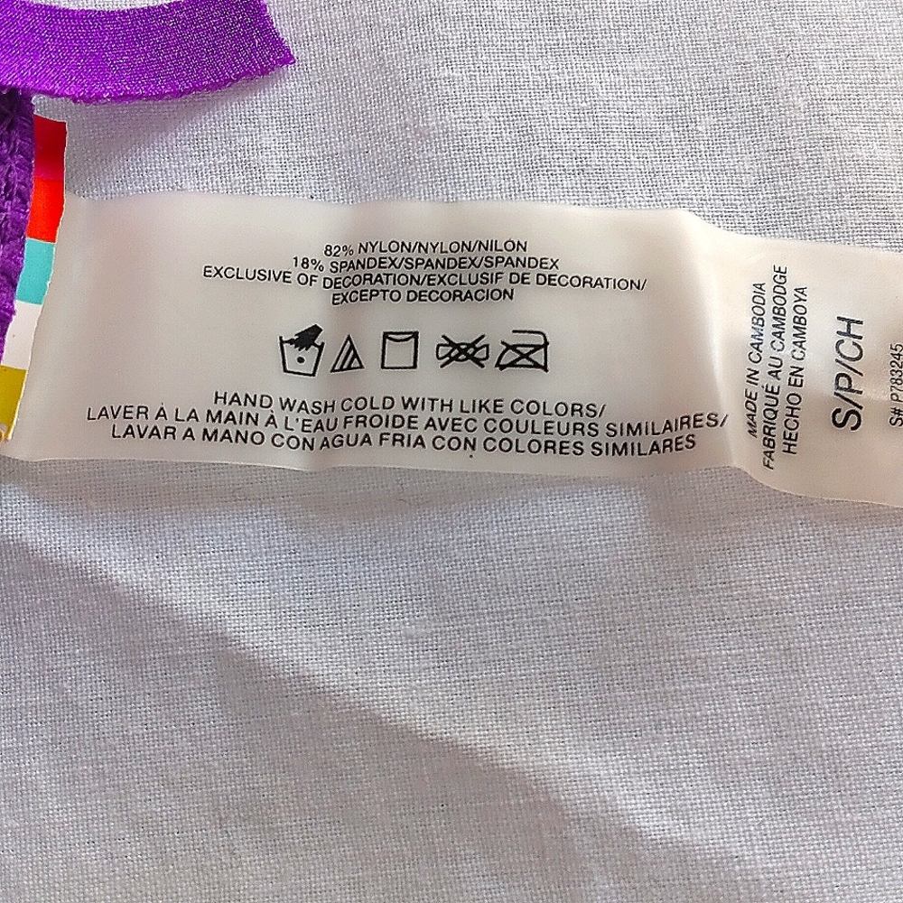 3/10 Raisins Bikini Bottom Fringe Bright Purple S Y2K - Picture 7 of 7